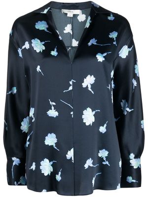 Vince floral print silk blouse - Blue