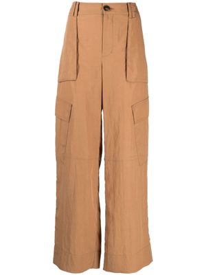 Vince Fluid wide-leg cargo trousers - Brown