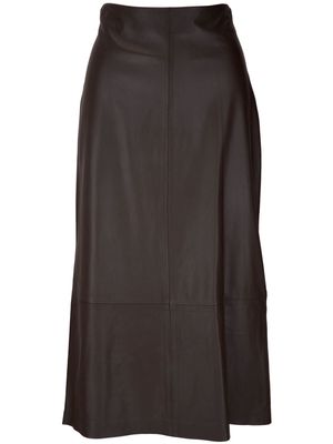 Vince high-waisted leather maxi skirt - Brown