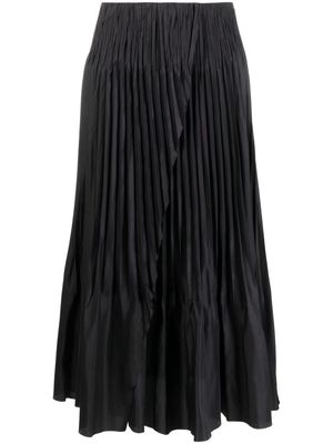 Vince high-waisted pleated midi skirt - Black
