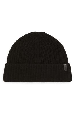Vince Knit Merino Wool & Cashmere Beanie Hat in Black