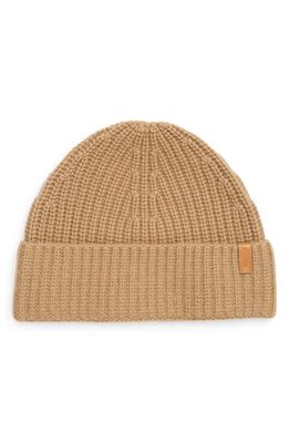 Vince Knit Merino Wool & Cashmere Beanie Hat in Camel/camel