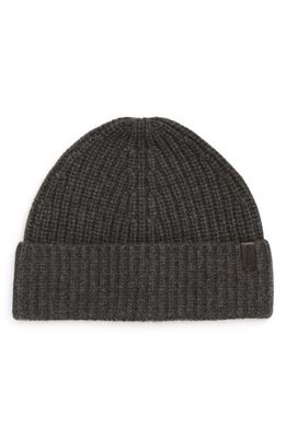 Vince Knit Merino Wool & Cashmere Beanie Hat in Charcoal