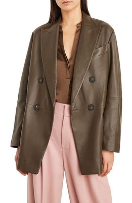 Vince Leather Blazer in Clove