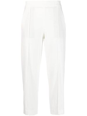 Vince linen-blend cropped trousers - White