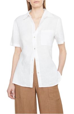 Vince Linen Camp Shirt in Optic White