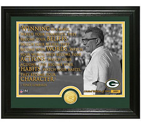 Vince Lombardi Quote Bronze Coin Photo Mint