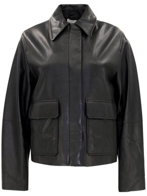 Vince long-sleeve leather jacket - Black