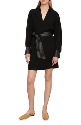 Vince Long Sleeve Recycled Wool Blend Dress in Black