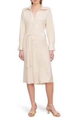Vince Long Sleeve Shirtdress in Pale Sand