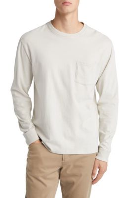 Vince Long Sleeve Sueded Jersey Top in Stone Beach