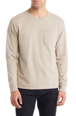 Vince Long Sleeve Sueded Jersey Top in Stucco