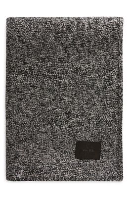 Vince Marled Knit Wool Blend Throw Blanket in Black White