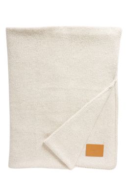 Vince Marled Knit Wool Blend Throw Blanket in Oat Ivory