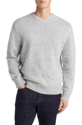 Vince Mélange Crewneck Wool Blend Sweater in Light Heather Grey