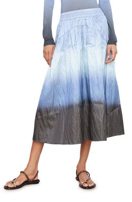 Vince Metallic Dip Dye Cotton Blend Skirt in Kyanite