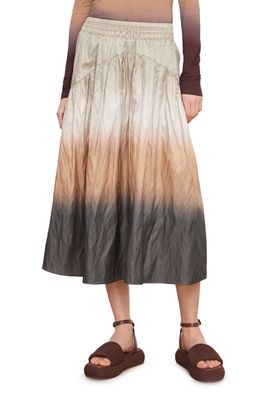 Vince Metallic Dip Dye Cotton Blend Skirt in Vine