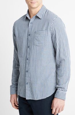 Vince Mojave Plaid Shirt in Deep Indigo/Optic White