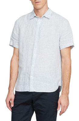 Vince Morningside Stripe Short Sleeve Button-Up Shirt in Pacific Blue