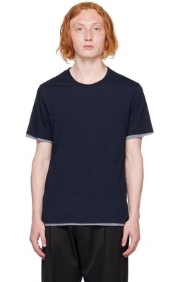 Vince Navy Double Layer T-Shirt