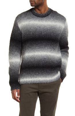 Vince Ombré Stripe Alpaca Blend Sweater in Black