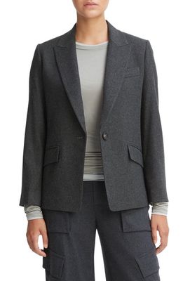 Vince One-Button Blazer in Heather Charcoal
