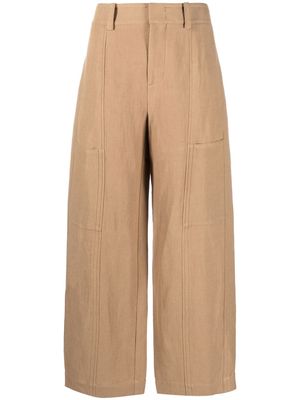 Vince one tone-patch wide-leg trousers - Brown