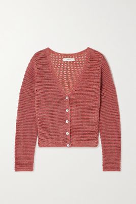 Vince - Open-knit Cotton Cardigan - Pink