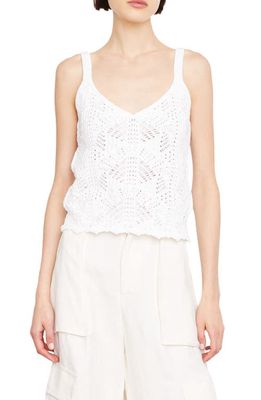 Vince Open Stitch Sweater Camisole in Optic White