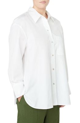 Vince Oversize Cotton Button-Up Shirt in 137Owt-Optic White
