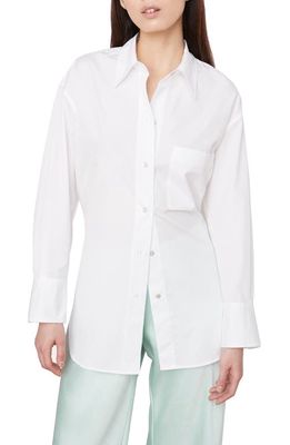 Vince Oversize Cotton Button-Up Shirt in Optic White