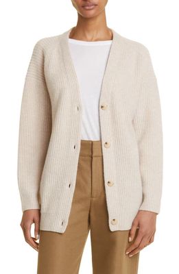 Vince Oversize Wool & Cashmere Cardigan in White Sand