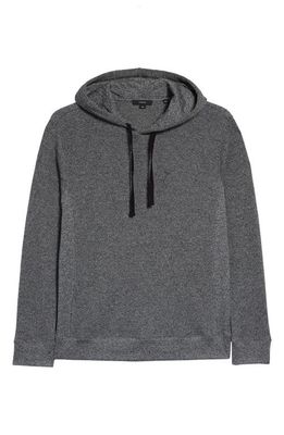 Vince Pima Cotton Mouliné Thermal Hoodie in Off White/Black