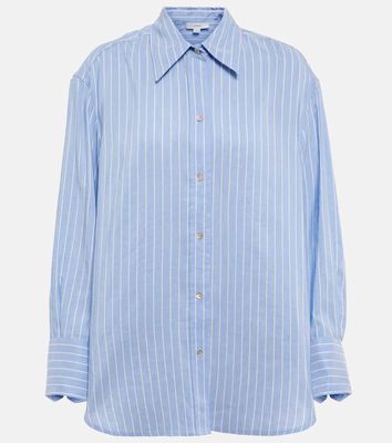 Vince Pinstriped linen-blend shirt