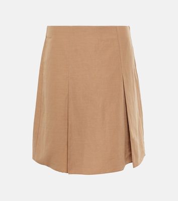 Vince Pleated cotton-blend miniskirt