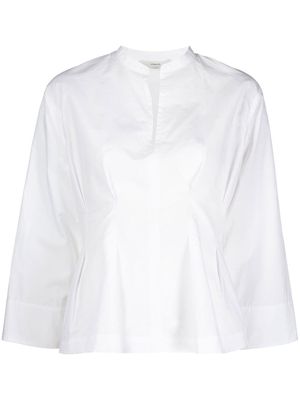 Vince pleated-hem long-sleeve blouse - White