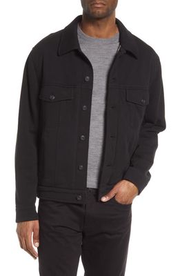 Vince Quilted Stretch Bomber Jacket in Black/Dim Willow