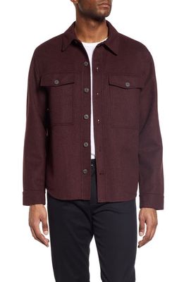 Vince Recycled Wool Blend Shirt Jacket in Beet Root