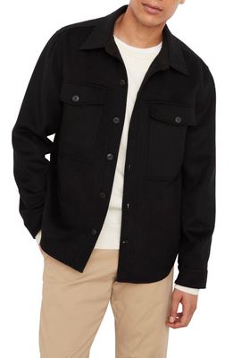 Vince Recycled Wool Blend Shirt Jacket in Black
