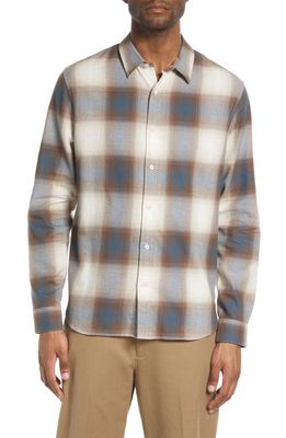 Vince Redondo Classic Fit Plaid Cotton Button-Up Shirt in Carmel Teal