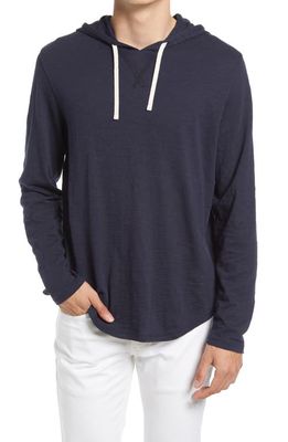Vince Regular Fit Slub Hoodie in Coastal Blue