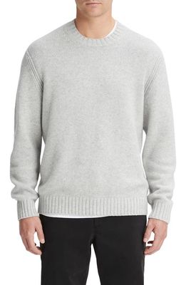 Vince Relaxed Fit Wool & Cashmere Sweater in Light Heather Grey