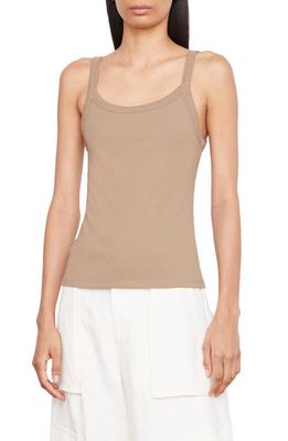 Vince Rib Scoop Neck Tank Top in Shale