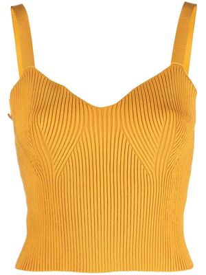 Vince ribbed-knit bralette top - Yellow