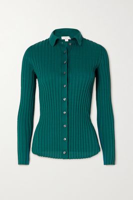 Vince - Ribbed-knit Cardigan - Green