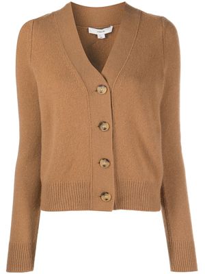 Vince ribbed-knit cashmere cardigan - Brown