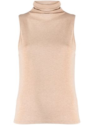 Vince roll-neck sleeveless top - Brown