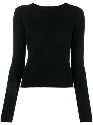 VINCE scoop neck knitted top - Black