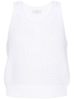 Vince scoop-neck open-knit vest - White