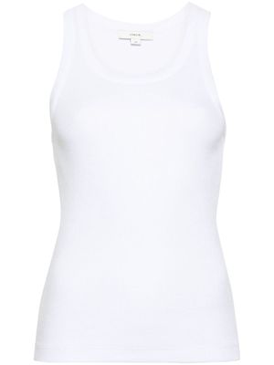 Vince scoop-neck ribbed tank top - White